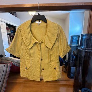 Coldwater Creek Maize colored Women's short sleeved jacket, Size 6